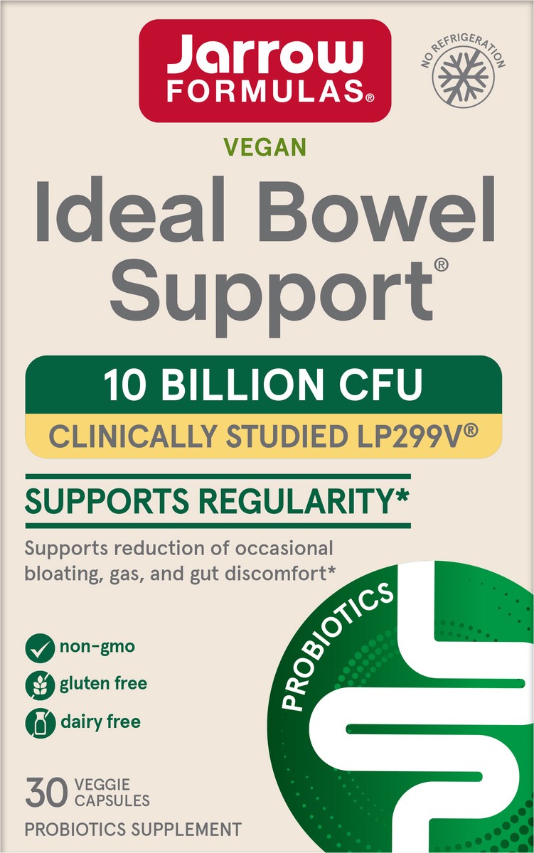 slide 2 of 4, Jarrow Formulas Ideal Bowel Support - 10 Billion CFU Per Serving - Bowel Support - Reduces Bloating, Gas & Intestinal Discomfort - Up to 30 Servings (Veggie Caps) (PACKAGING MAY VARY), 30 ct
