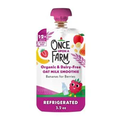 Once Upon A Farm Organic Dairy Free Banana for Berries Oat Milk Smoothie - 3.2 oz