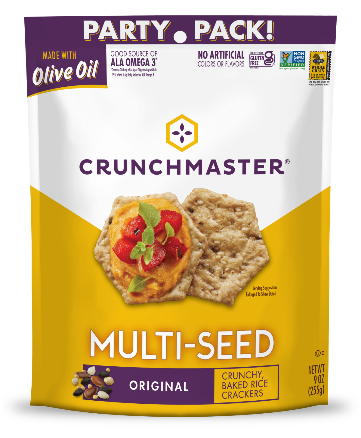 slide 1 of 1, Crunchmaster Multi-Seed Original Party Pack 9oz., 9 oz