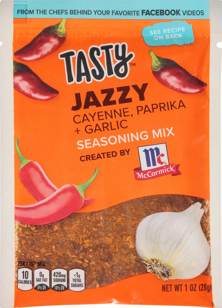 slide 7 of 8, Tasty McCormick Tasty Jazzy Cayenne, Paprika + Garlic Seasoning Mix 1 oz. Packet, 1 oz