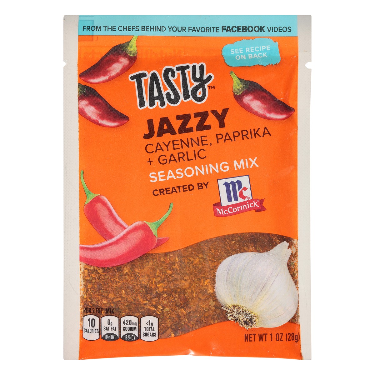 slide 1 of 8, Tasty McCormick Tasty Jazzy Cayenne, Paprika + Garlic Seasoning Mix 1 oz. Packet, 1 oz