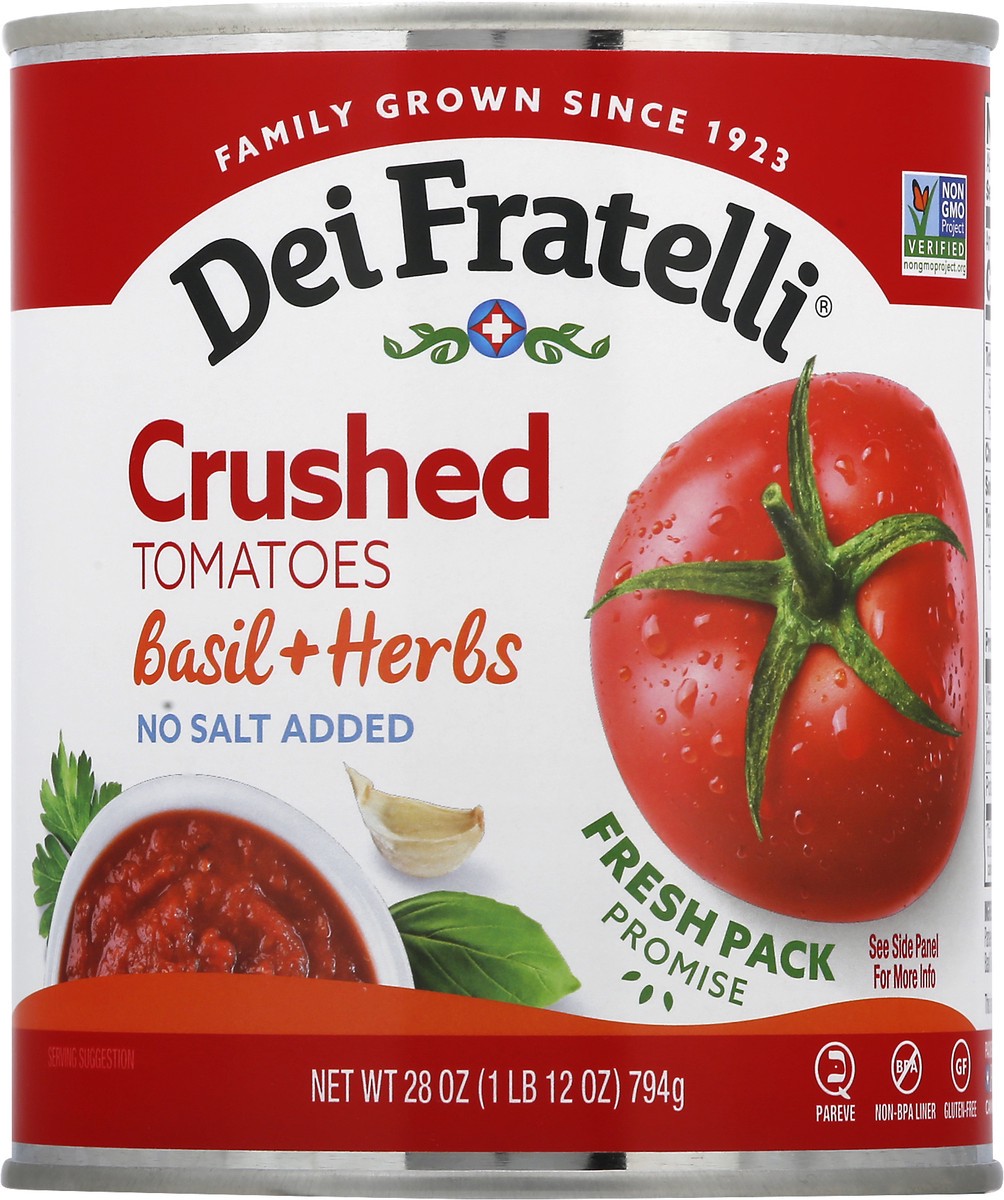 slide 11 of 13, Dei Fratelli Crushed Basil + Herbs Crushed Tomatoes 28 oz, 28 oz