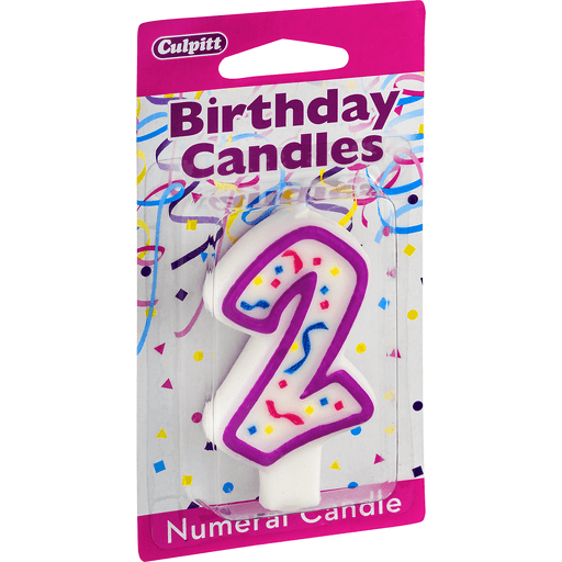 slide 2 of 8, Culpitt Birthday Candles Numeral Candle 2, 1 ct