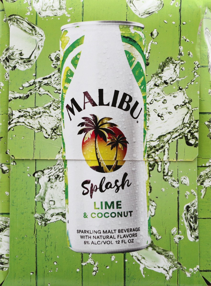 slide 4 of 11, Malibu Lime Splash 4Pk Cans, 48 fl oz