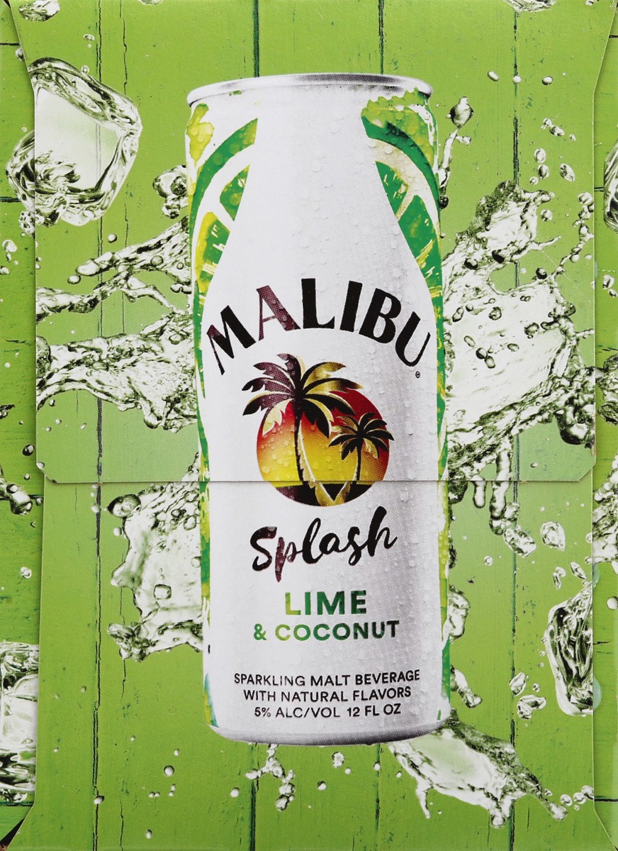 slide 8 of 11, Malibu Lime Splash 4Pk Cans, 48 fl oz