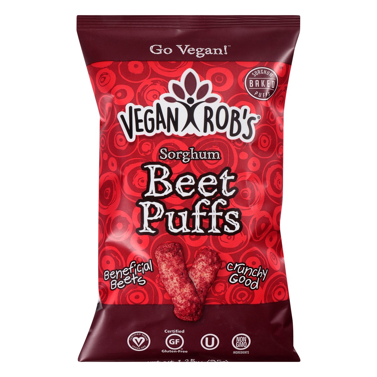 slide 12 of 13, Vegan Rob's Beet Sorghum Puffs 1.25 oz, 1.25 oz