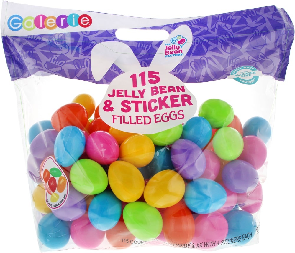 slide 1 of 1, Galerie Jelly Bean And Sticker Filled Eggs, 115 ct