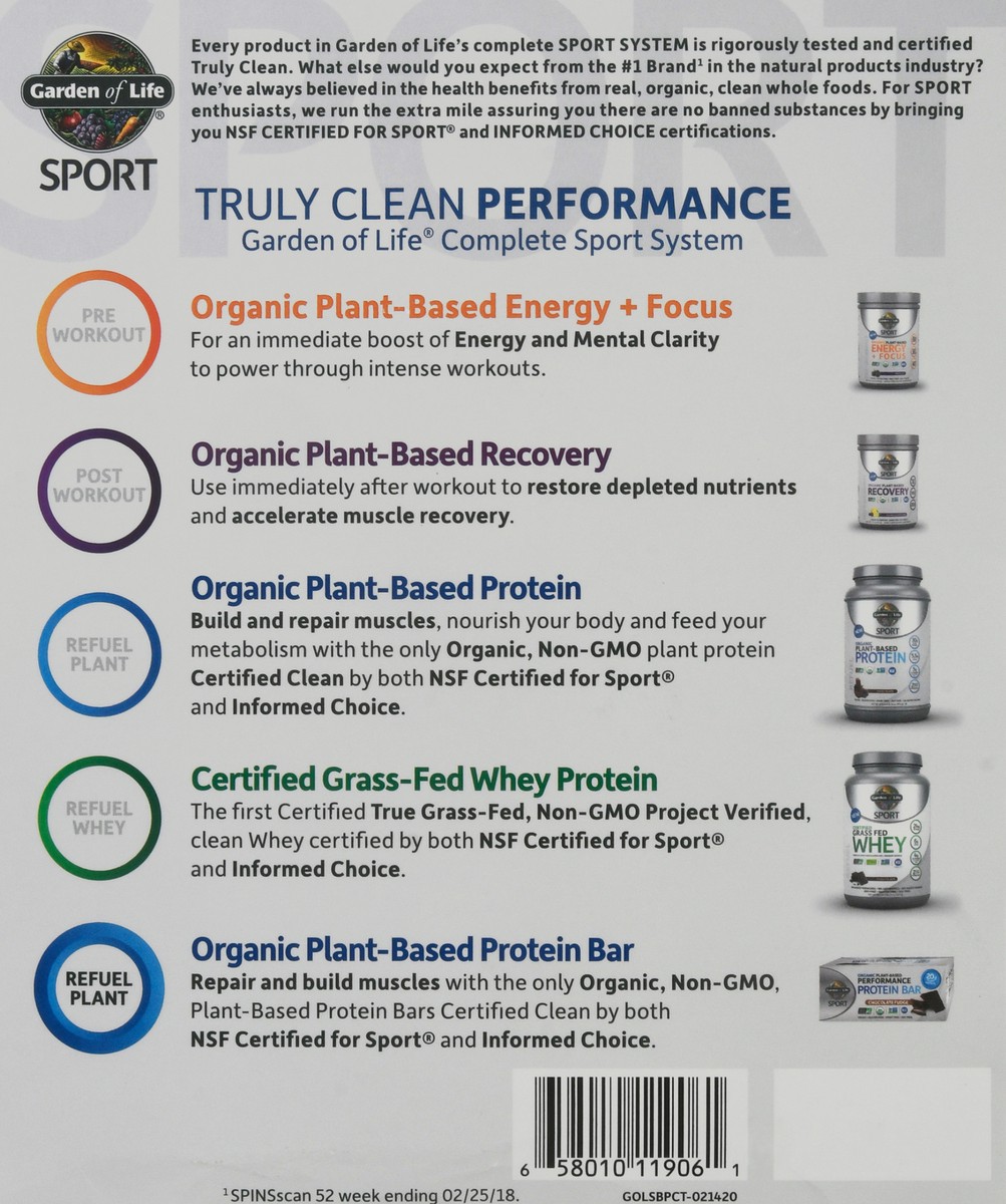slide 13 of 13, Garden of Life Sport Organic Plant-Based 12 Pack Performance Peanut Butter Chocolate Protein Bar 12 ea, 12 ct