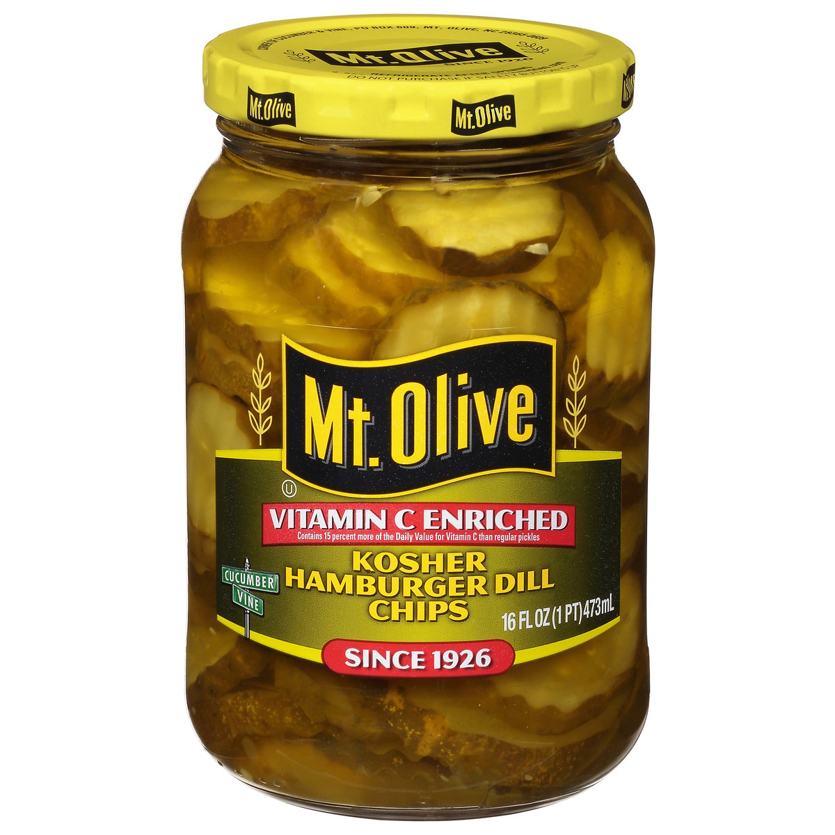 slide 1 of 7, Mt. Olive Kosher Hamburger Dill Chips Pickles - 16 fl oz, 16 fl oz