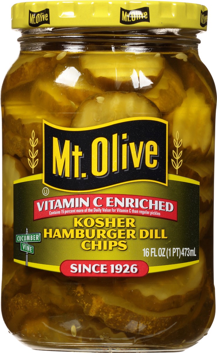 slide 2 of 7, Mt. Olive Kosher Hamburger Dill Chips Pickles - 16 fl oz, 16 fl oz