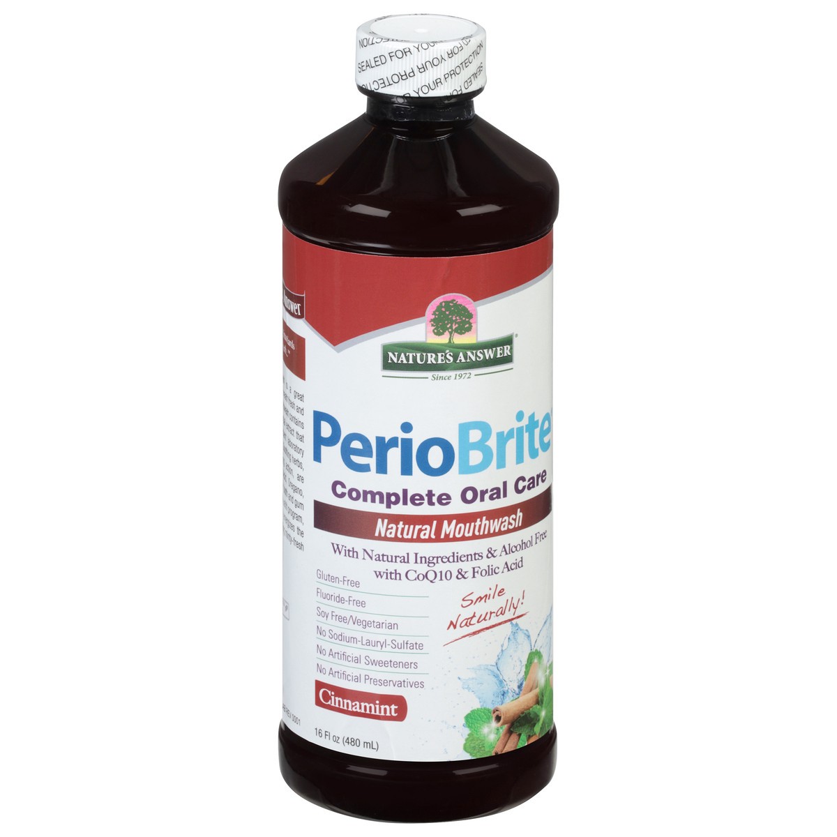 slide 2 of 9, Nature's Answer PerioBrite Complete Oral Care Cinnamint Natural Mouthwash 16 fl oz, 16 fl oz