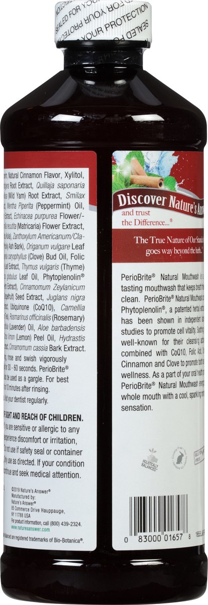 slide 5 of 9, Nature's Answer PerioBrite Complete Oral Care Cinnamint Natural Mouthwash 16 fl oz, 16 fl oz