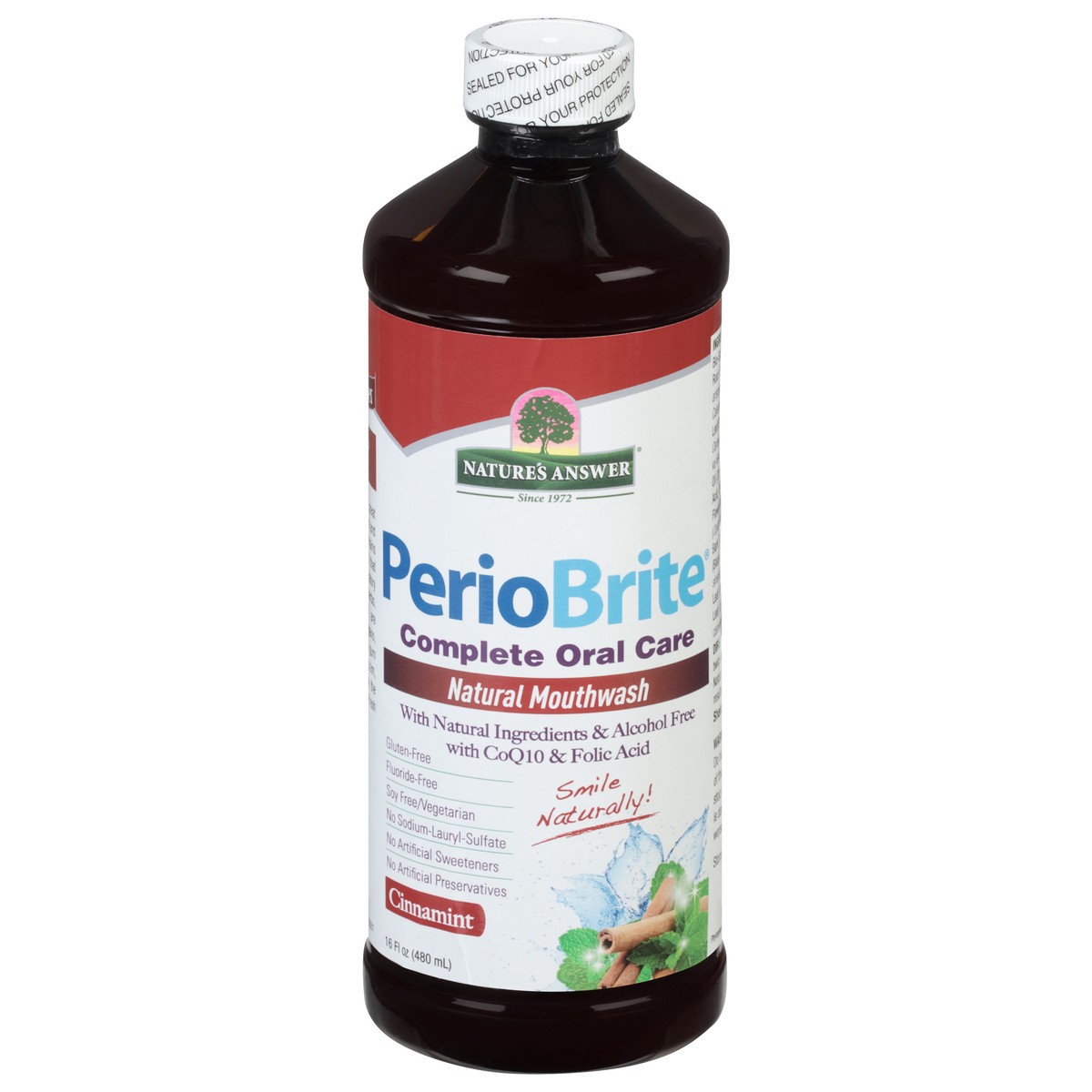 slide 1 of 9, Nature's Answer PerioBrite Complete Oral Care Cinnamint Natural Mouthwash 16 fl oz, 16 fl oz