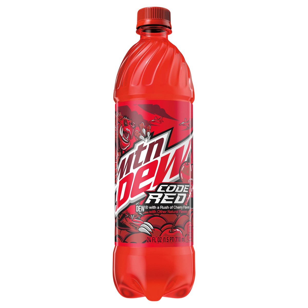 slide 1 of 8, Mountain Dew Code Red Soda Citrus with Cherry 24 Fl Oz 6 Count  Bottle, 24 fl oz