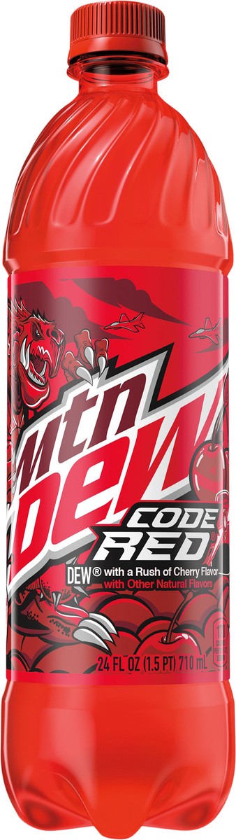 slide 8 of 8, Mountain Dew Code Red Soda Citrus with Cherry 24 Fl Oz 6 Count  Bottle, 24 fl oz