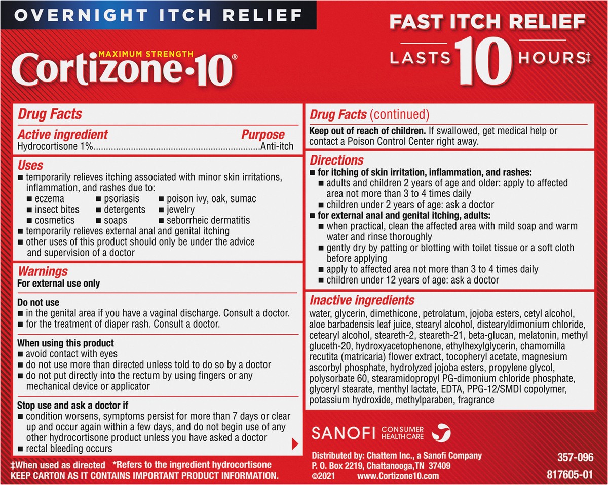 slide 2 of 7, Cortizone-10 1% Hydrocortisone Anti-Itch Creme, 1 oz