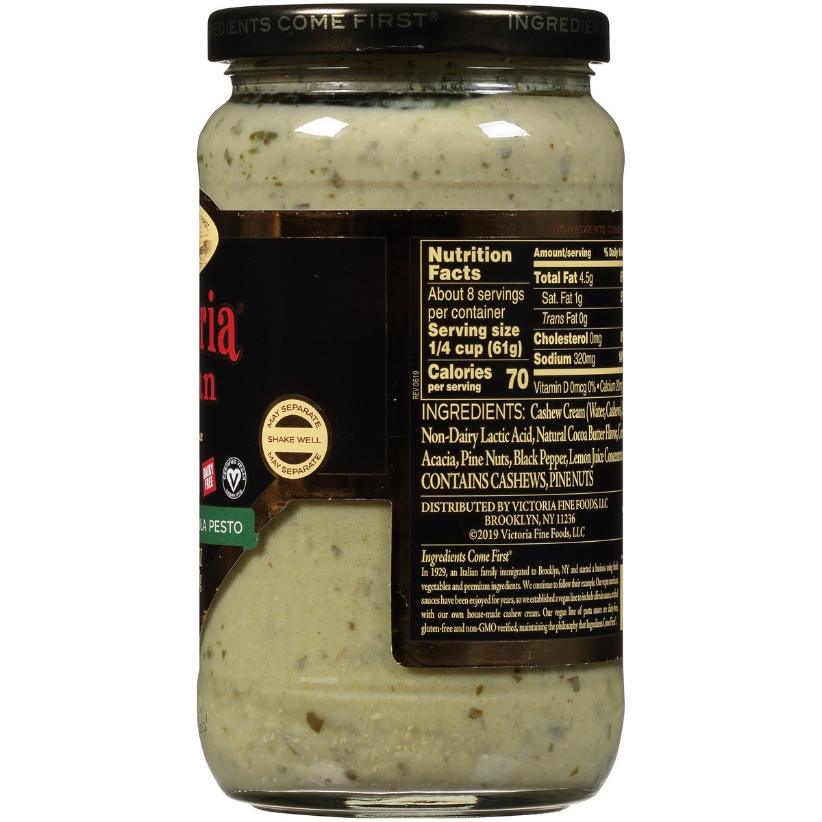 slide 2 of 7, Victoria Vegan Alfredo Arugula Pesto Sauce 18 oz. Jar, 18 oz