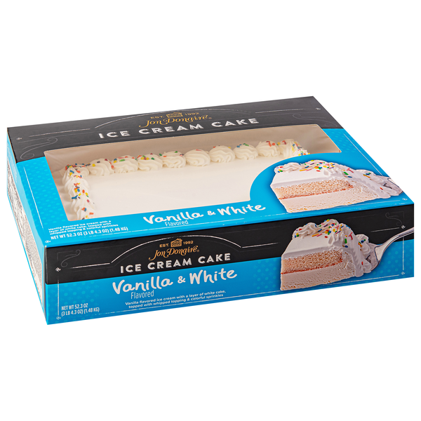 slide 1 of 1, 1/4 Sht Decorated Vanilla/White Ice Cream Cake, 52.3 oz