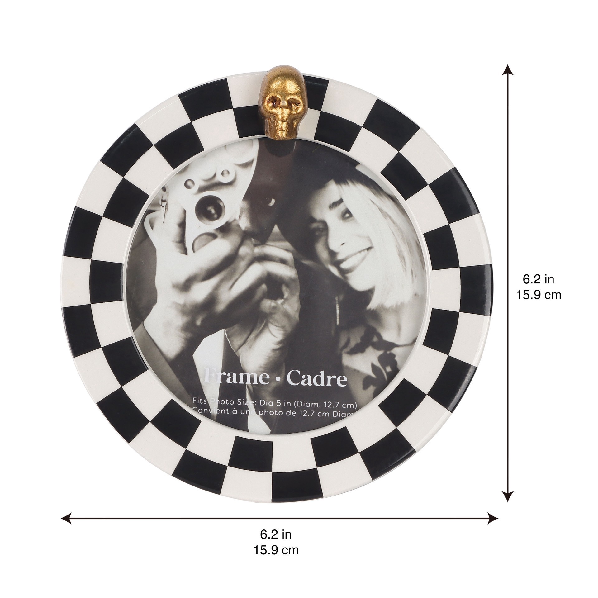 slide 2 of 6, 5" Black & White Skeleton Photo Frame By Ashland, 5 in