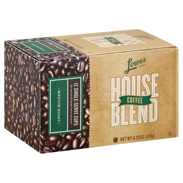 slide 1 of 1, Lowes Foods Coffee House Blend Single-Serve Pods - 12 ct, 12 ct