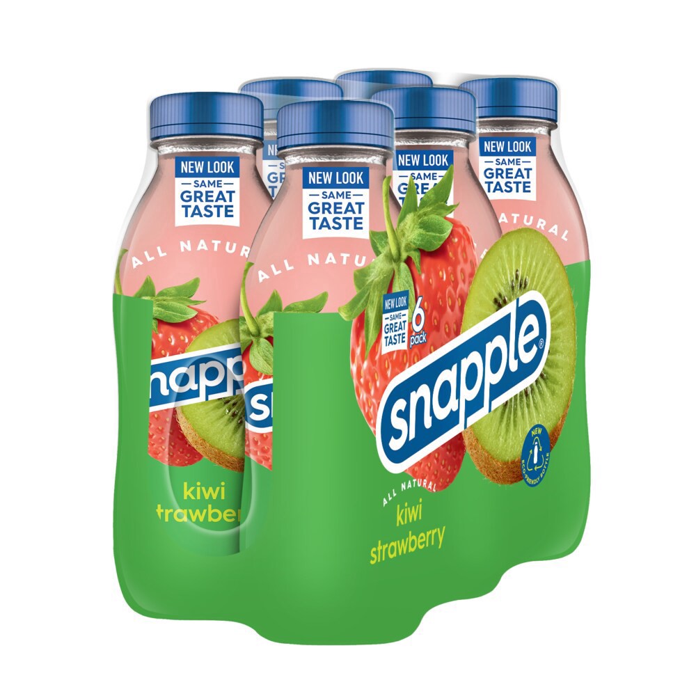 slide 2 of 6, Snapple Kiwi Strawberry Juice Drink, 16 fl oz recycled plastic bottle, 6 pack - 6 ct, 6 ct