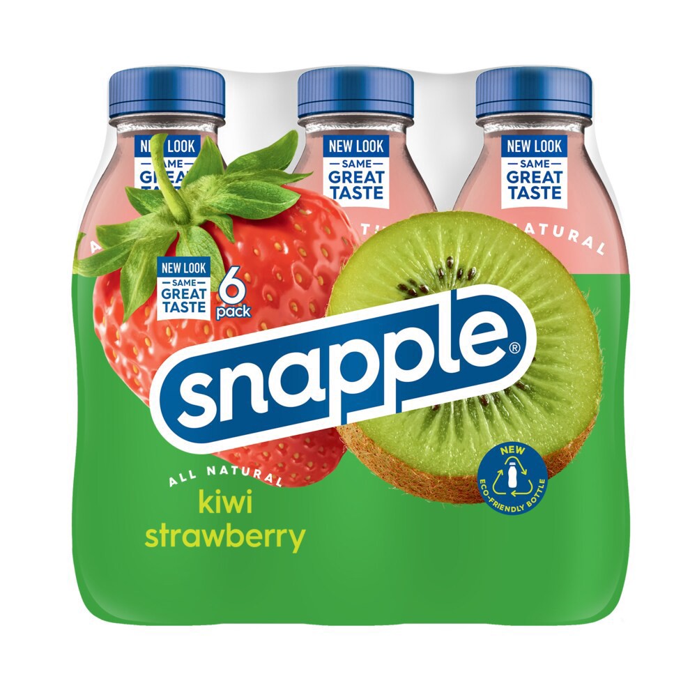 slide 3 of 6, Snapple Kiwi Strawberry Juice Drink, 16 fl oz recycled plastic bottle, 6 pack - 6 ct, 6 ct