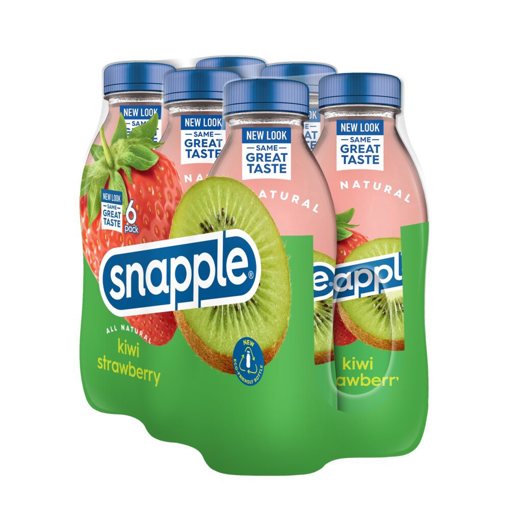 slide 6 of 6, Snapple Kiwi Strawberry Juice Drink, 16 fl oz recycled plastic bottle, 6 pack - 6 ct, 6 ct