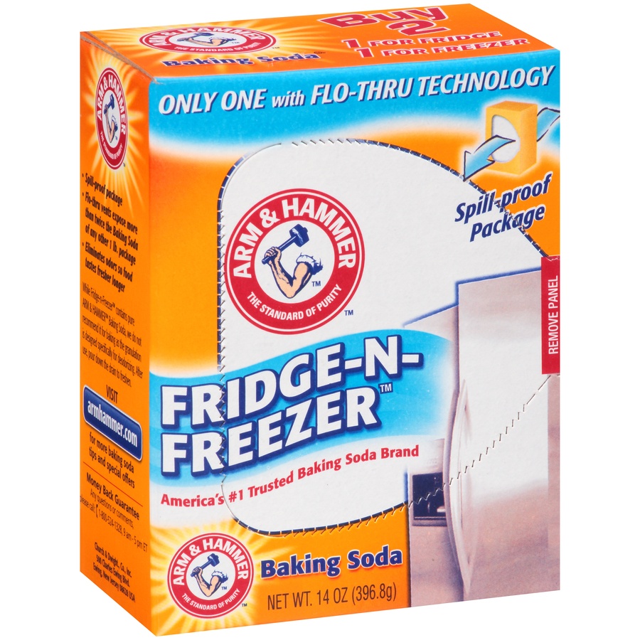 slide 2 of 6, ARM & HAMMER Fridge N Freezer Baking Soda Air Freshener, 14 oz