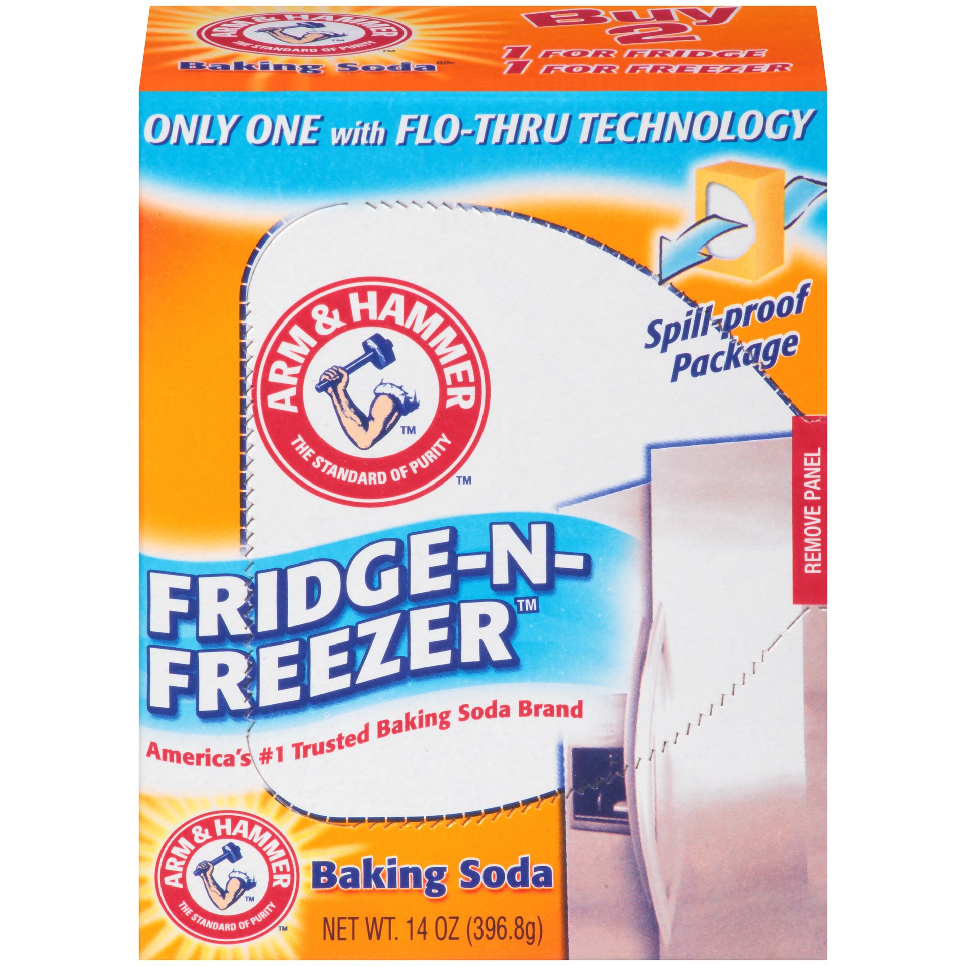 slide 1 of 11, ARM & HAMMER Baking Soda Fridge-n-Freezer Odor Absorber, 14 oz Box, 16 oz