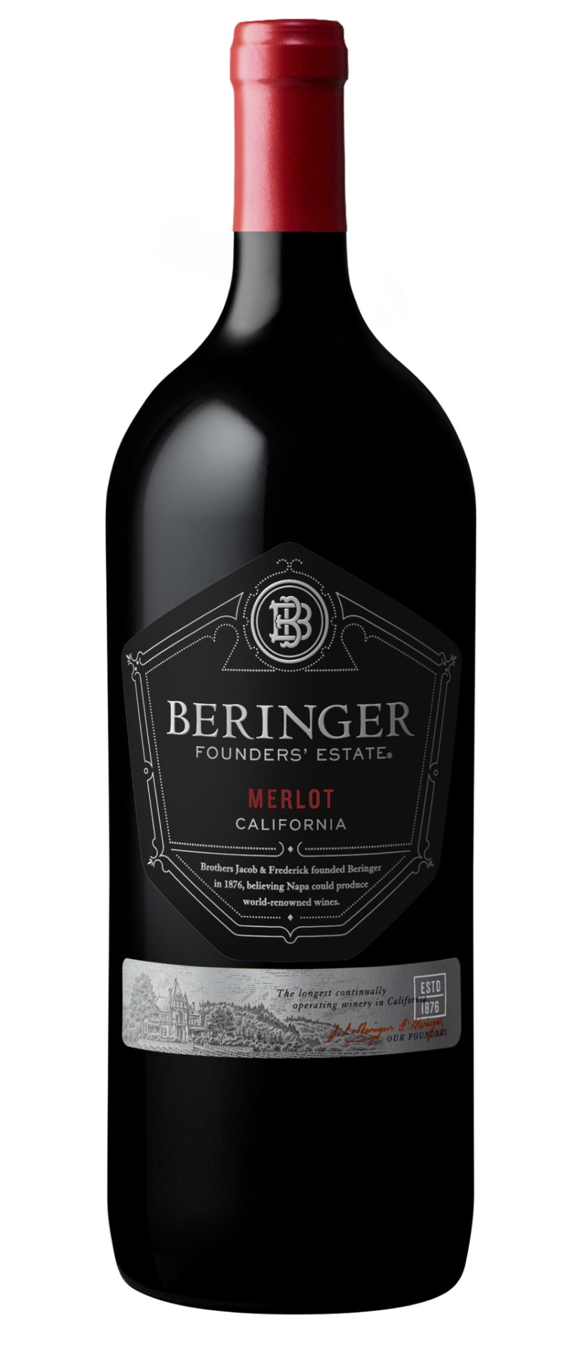 slide 1 of 1, Beringer Founders Estate Merlot, 1.5 liter