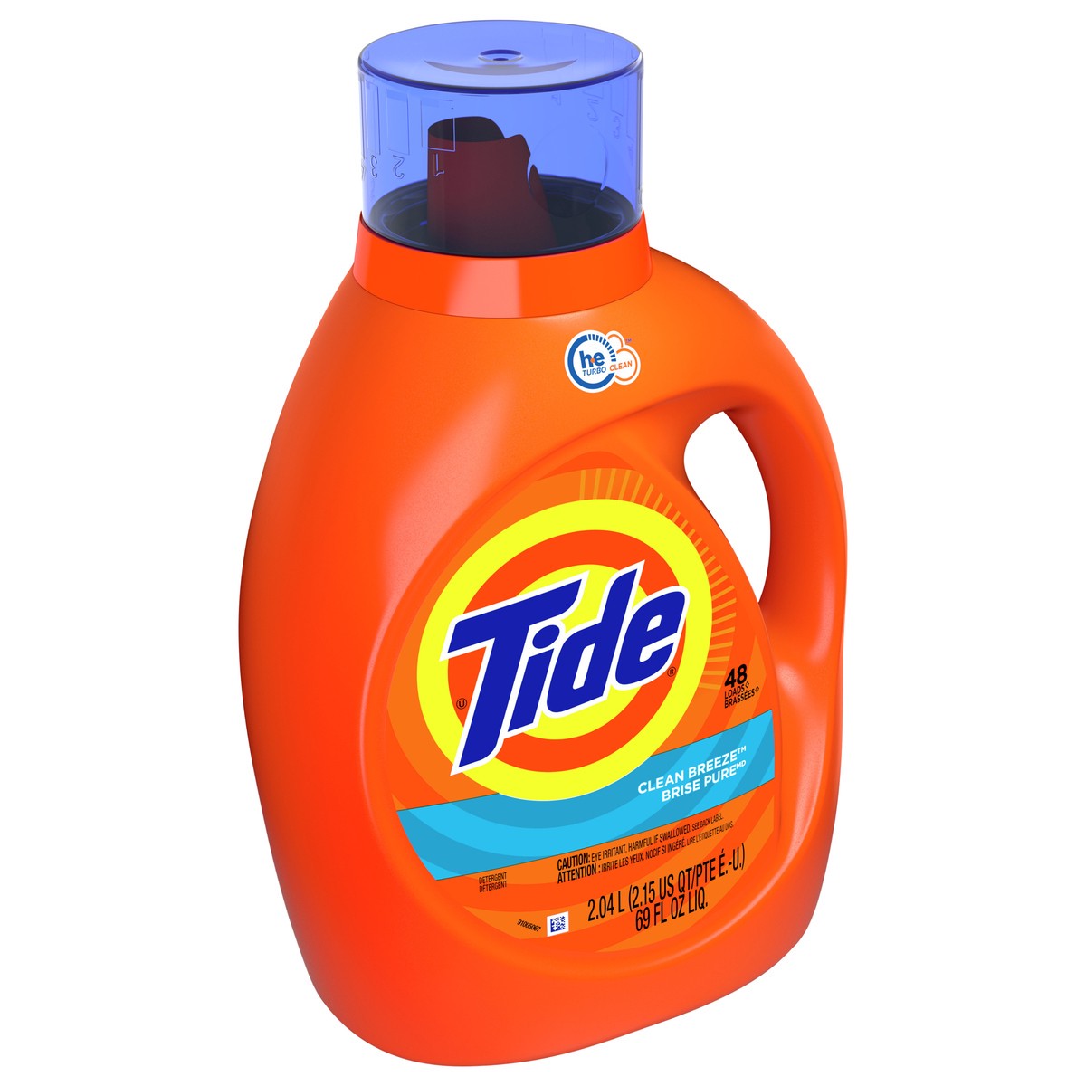 slide 2 of 4, Tide Liquid Laundry Detergent, Clean Breeze, 48 loads, 69 fl oz, HE Compatible, 69 fl oz