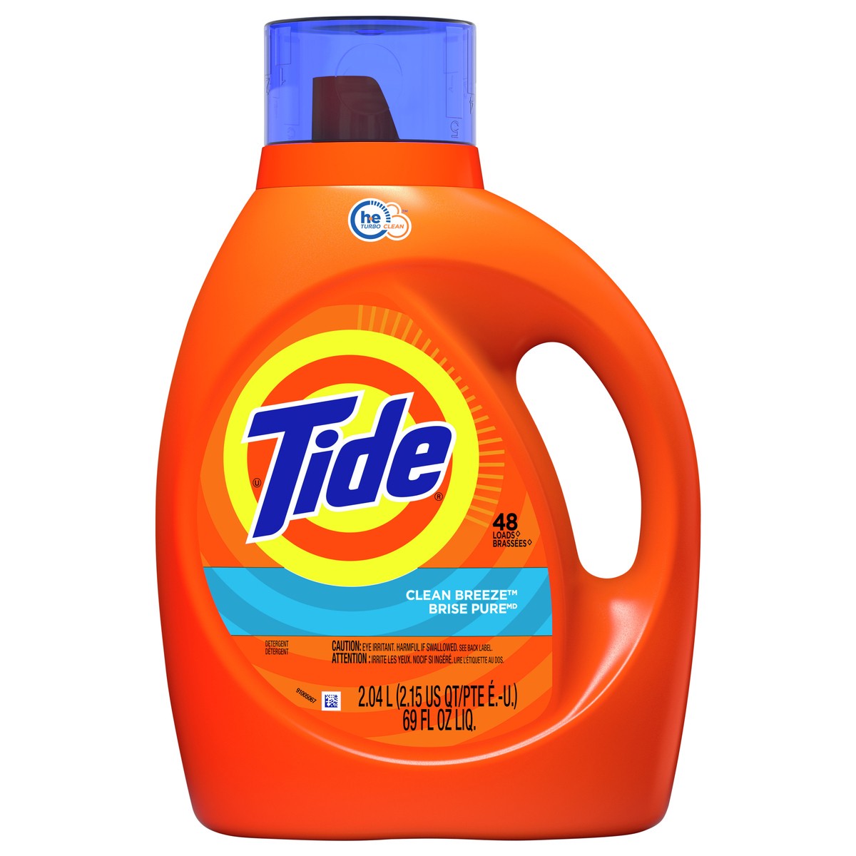 slide 1 of 4, Tide Liquid Laundry Detergent, Clean Breeze, 48 loads, 69 fl oz, HE Compatible, 69 fl oz