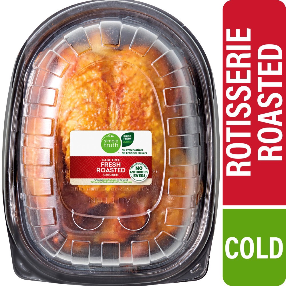 slide 1 of 5, Simple Truth Cold Deli Whole Rotisserie Chicken, 3.4 lb