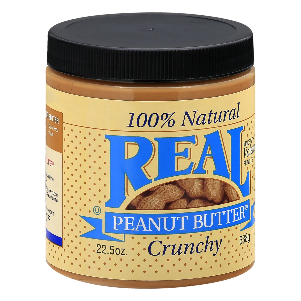 slide 2 of 13, Real Peanut Butter Crunchy 100% Natural Peanut Butter 22.5 oz, 22.5 oz