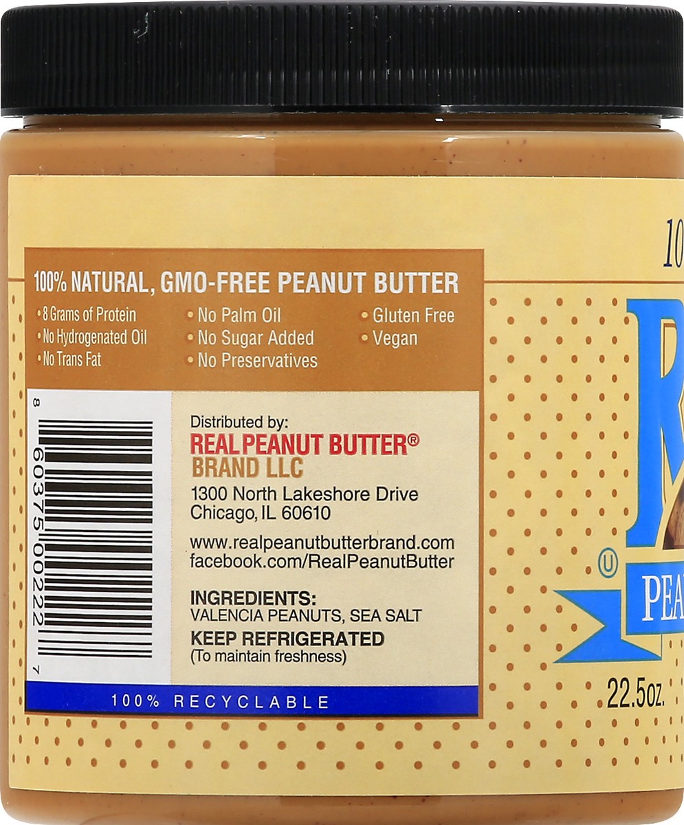 slide 11 of 13, Real Peanut Butter Crunchy 100% Natural Peanut Butter 22.5 oz, 22.5 oz