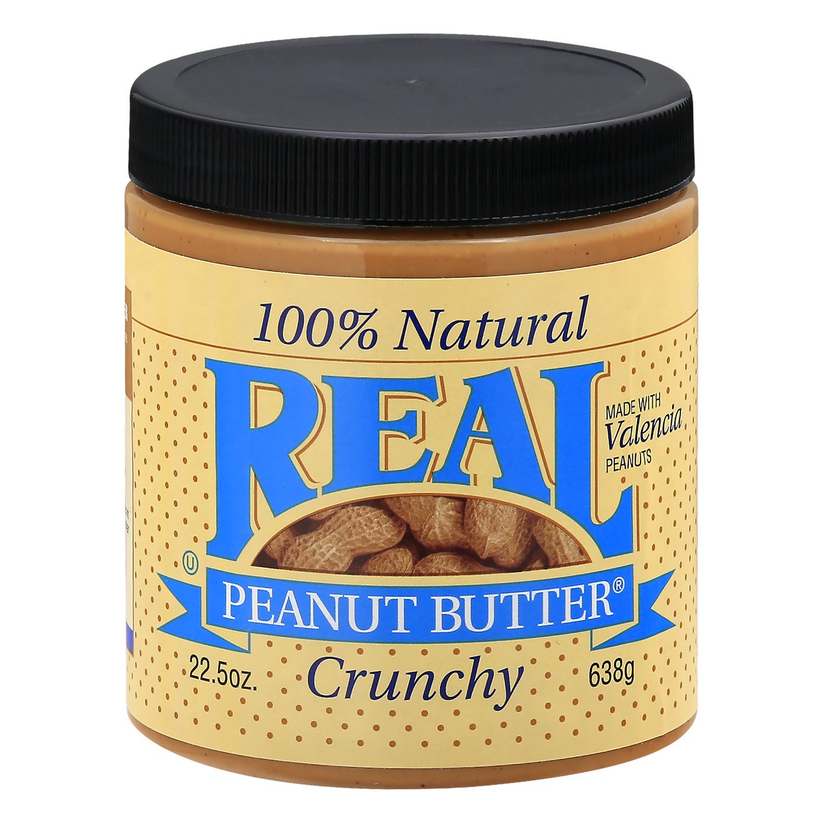 slide 1 of 13, Real Peanut Butter Crunchy 100% Natural Peanut Butter 22.5 oz, 22.5 oz