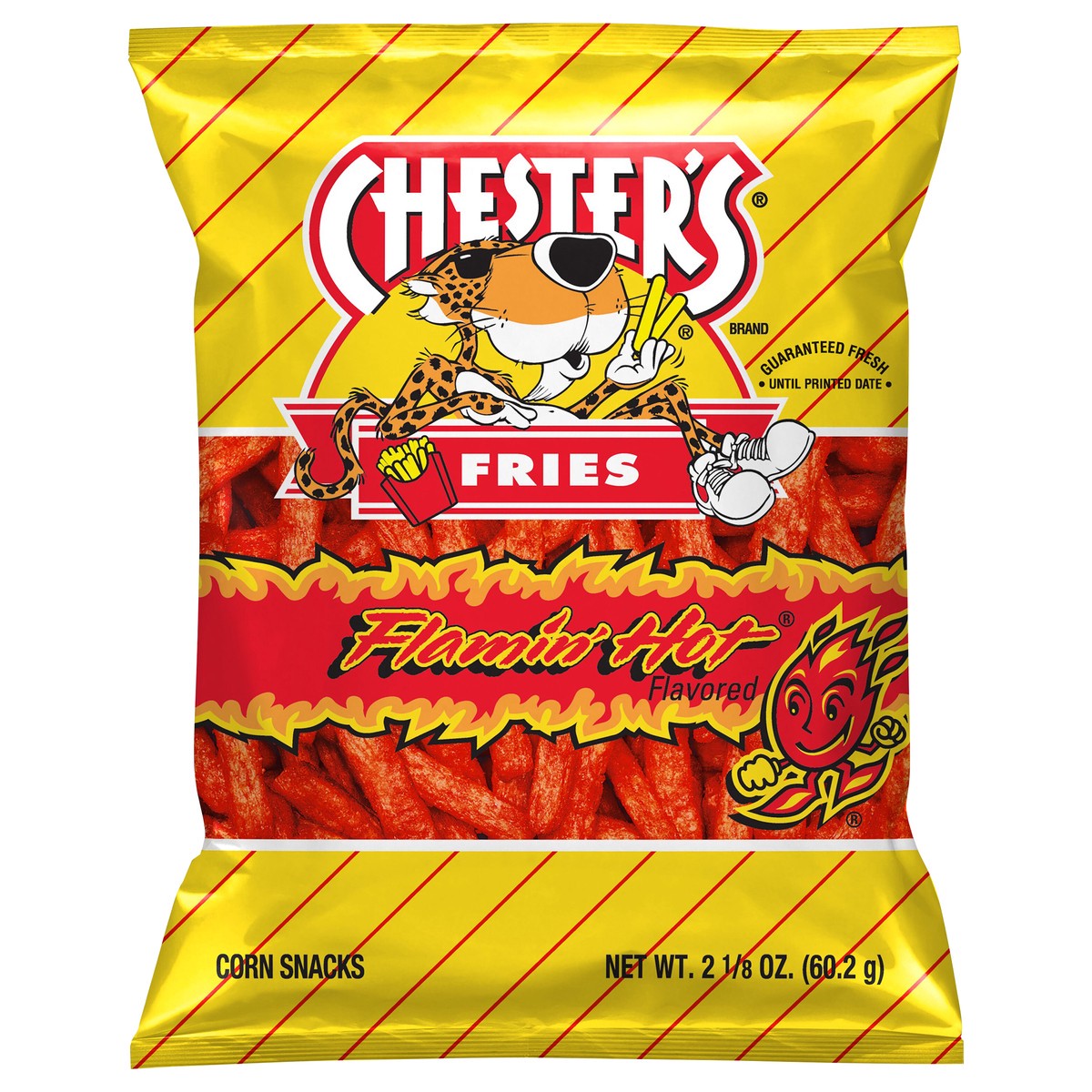 slide 3 of 8, Chester's Fries Corn Snacks Flamin' Hot Flavored 2 1/8 Oz, 2.12 oz