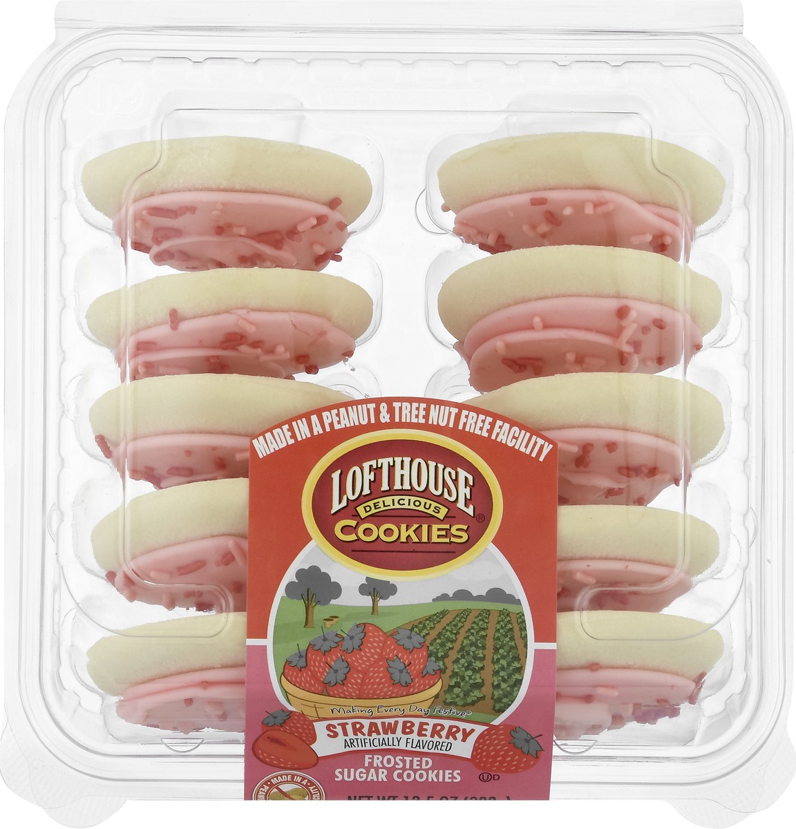 slide 6 of 12, Lofthouse Frosted Sugar Strawberry Cookies 13.5 oz, 13.5 oz