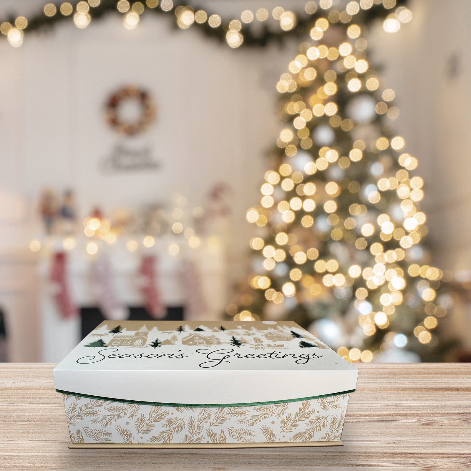 slide 2 of 4, Large Season's Greetings Decorative Box By Ashland, 16.73 in x 11.5 in x 4.92 in