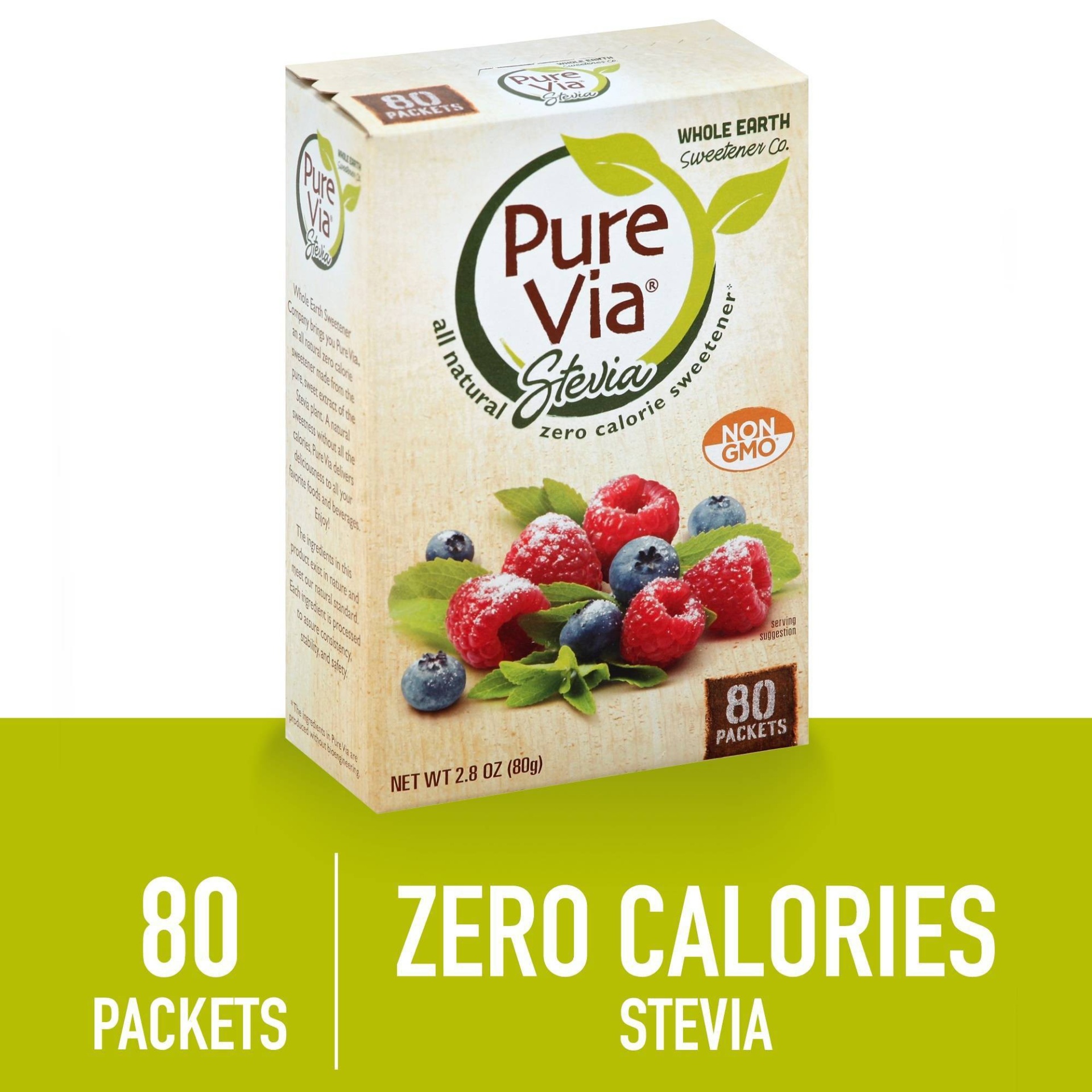 slide 1 of 6, Pure Via Stevia 80 ea, 80 ct