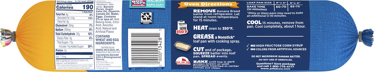 slide 5 of 9, Pillsbury Banana Bread Batter, Cut & Squeeze Package, 30 oz., 30 oz