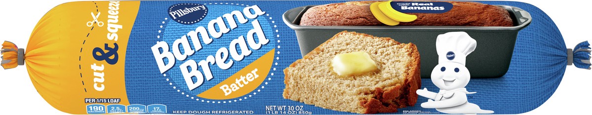 slide 9 of 9, Pillsbury Banana Bread Batter, Cut & Squeeze Package, 30 oz., 30 oz