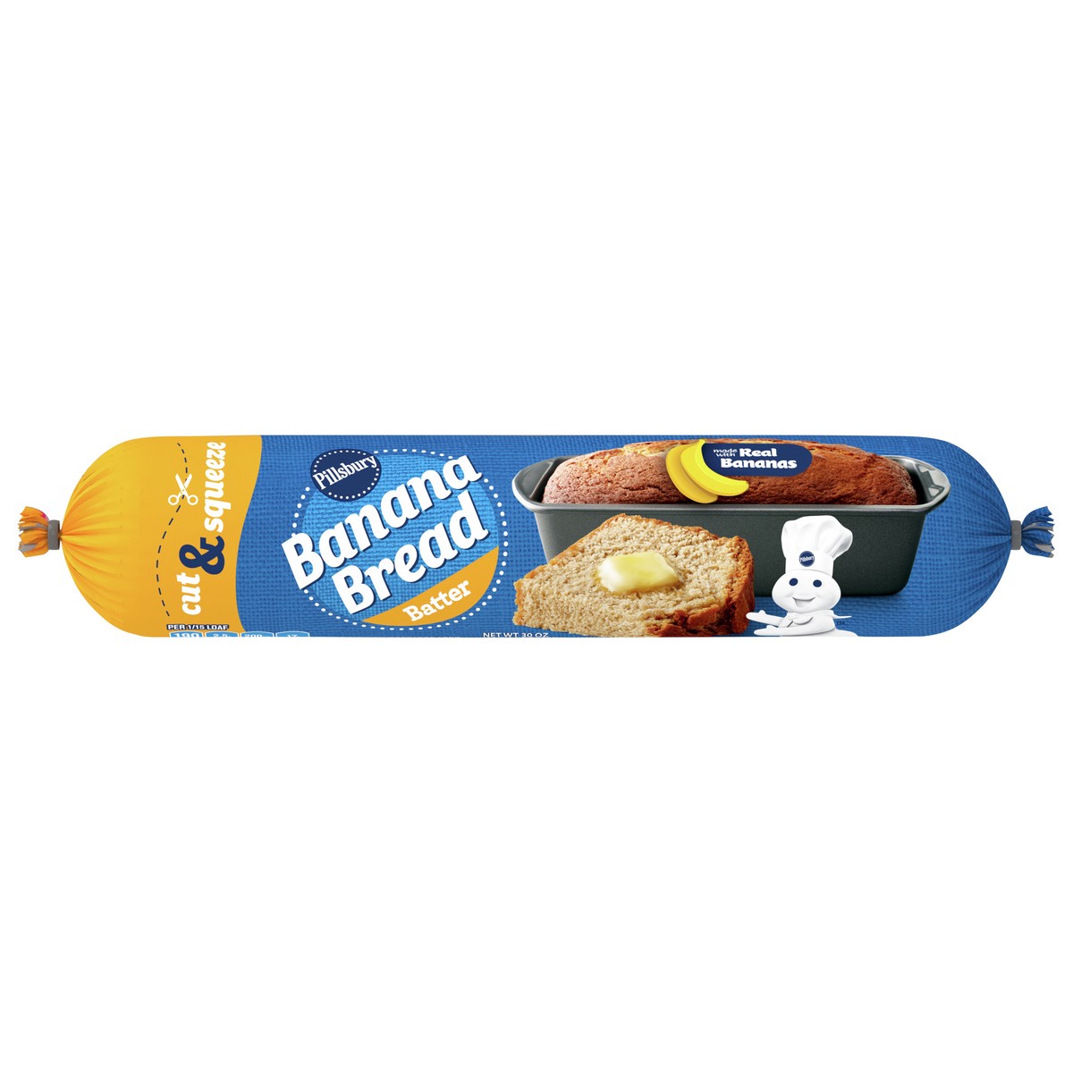 slide 1 of 9, Pillsbury Banana Bread Batter, Cut & Squeeze Package, 30 oz., 30 oz