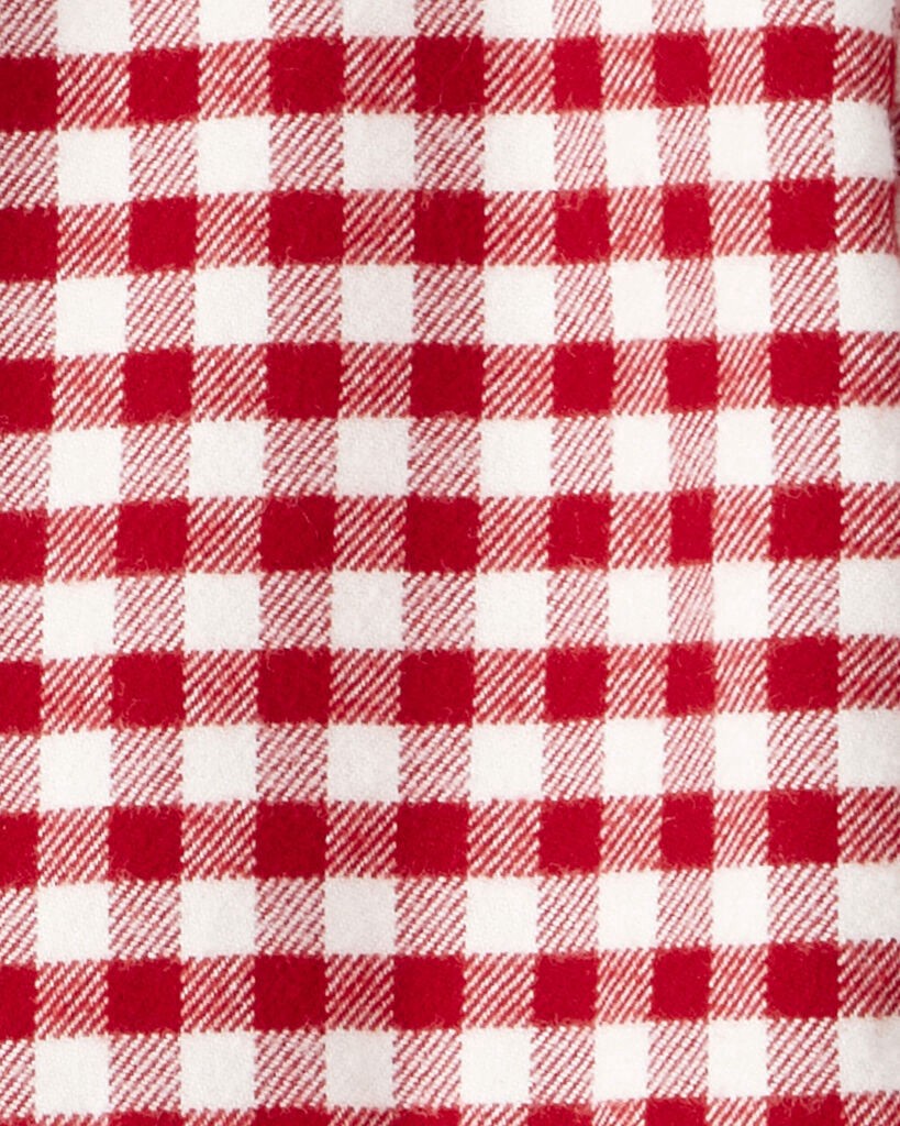 slide 4 of 4, Littleplanet Toddler Girl Organic Cotton Flannel Dress Deep Red, White 4T, 1 ct