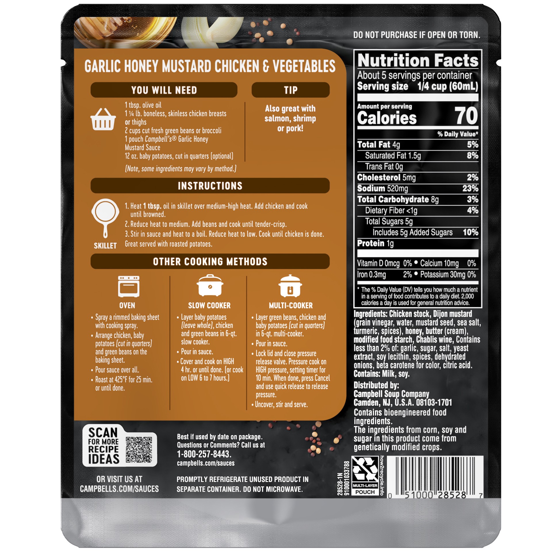 slide 2 of 5, Campbell's Garlic Honey Mustard Sauce, 11.000 oz