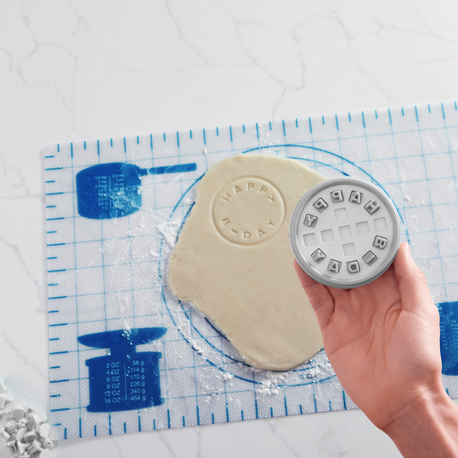 slide 4 of 5, Alphabet & Number Cookie Embosser Kit By Makery, 2.88 in x 2.88 in x 1 in