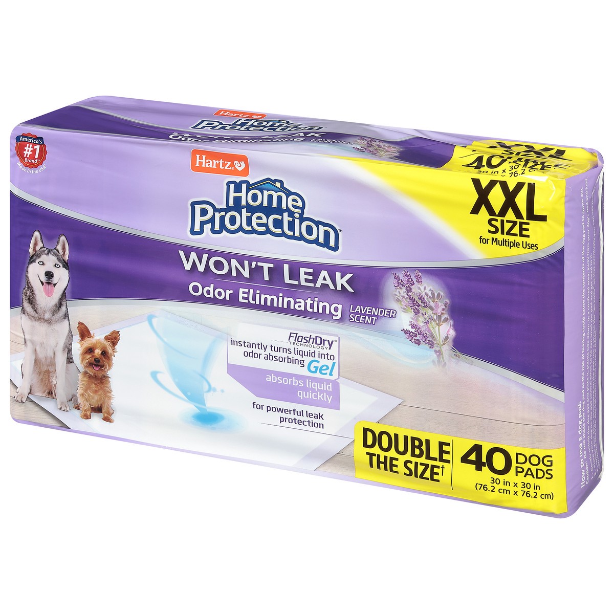 slide 7 of 9, Hartz Home Protection Lavender Scent XXL Dog Pads 40 Each, 40 ct