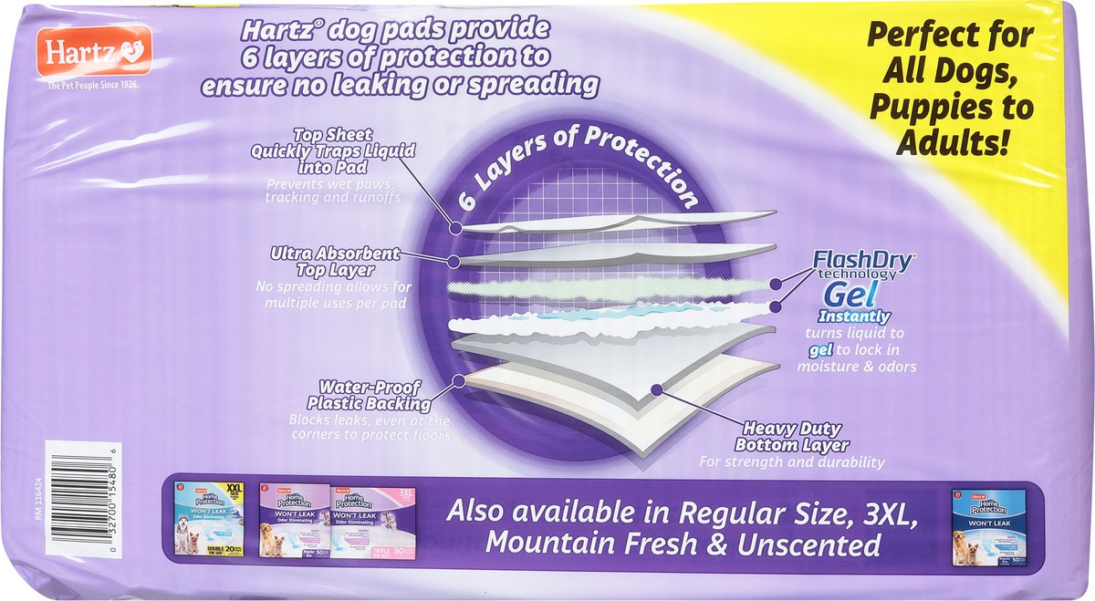 slide 4 of 9, Hartz Home Protection Lavender Scent XXL Dog Pads 40 Each, 40 ct