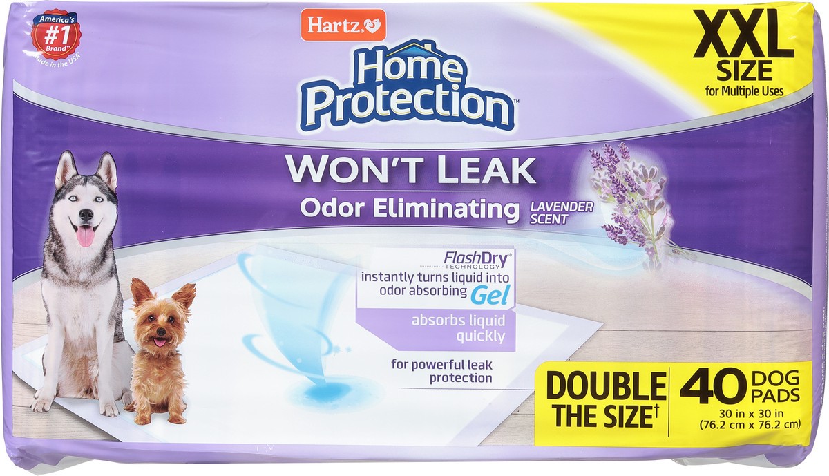 slide 9 of 9, Hartz Home Protection Lavender Scent XXL Dog Pads 40 Each, 40 ct