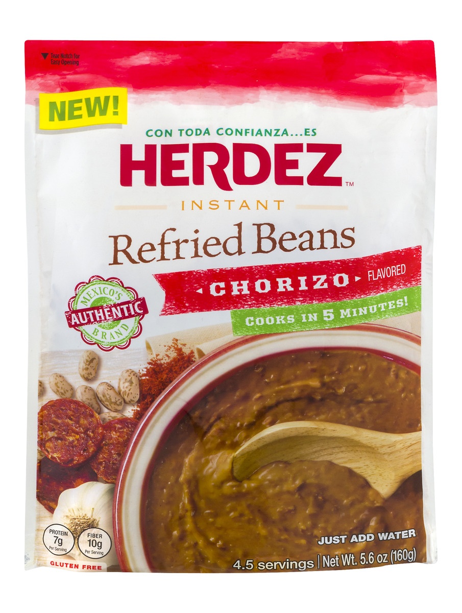 slide 1 of 1, Herdez Instant Refried Beans Con Chorizo, 5.4 oz